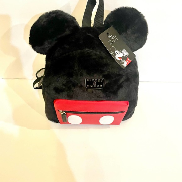 NFS. RARE NWT Plush Fur Mickey Mouse backpack. Disney BioWorld. - Picture 2 of 10